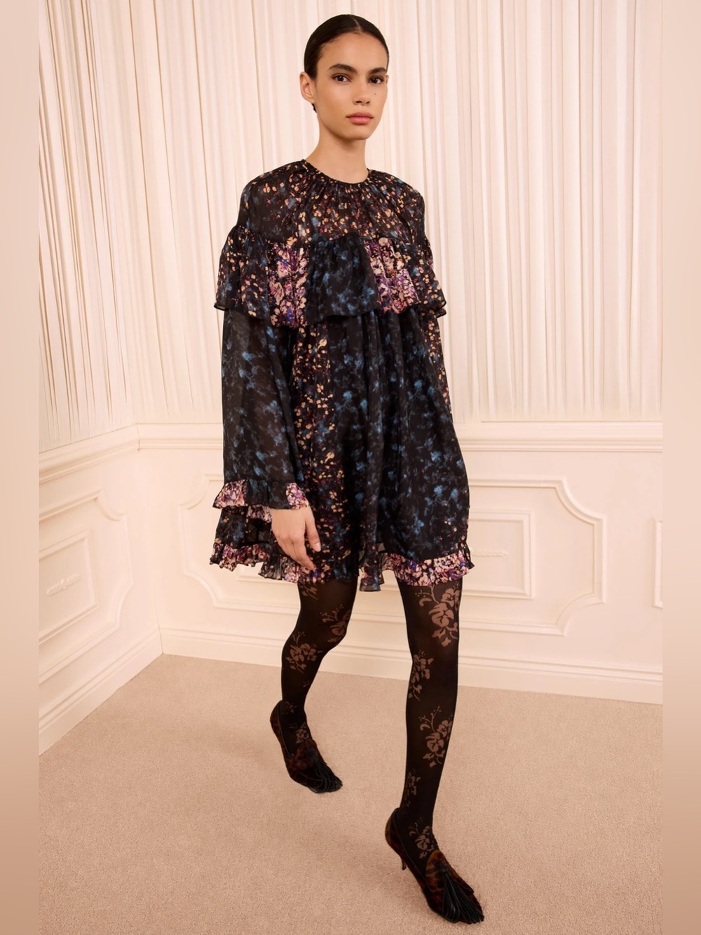 Ulla Johnson Lune Long Sleeve Silk Mini Dress 2026FW